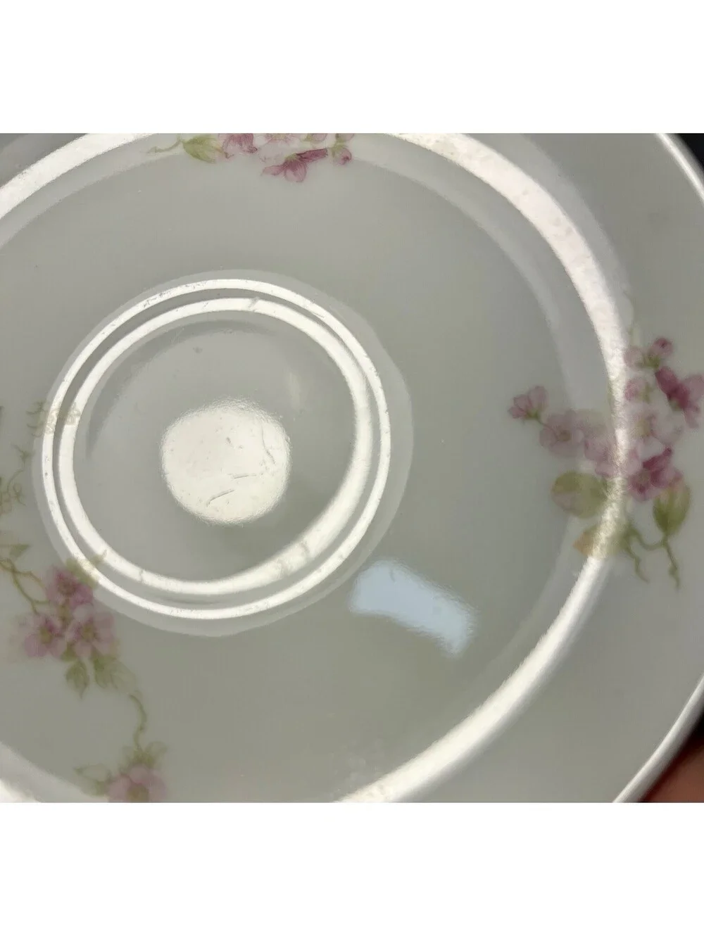 O&EG Royal Austria 1900s Roses Pink Floral Porcelain 8 Cups 7 Saucers Set